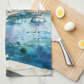 Linge De Cuisine Un port maritime (Quart Plié)