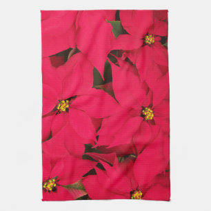 Linge De Cuisine Un tas de Poinsettias de Noël aux couleurs vives