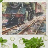 Linge De Cuisine Un train au printemps (Plié)