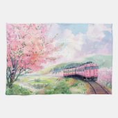 Linge De Cuisine Un train au printemps (Horizontal)