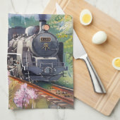 Linge De Cuisine Un train au printemps (Quart Plié)