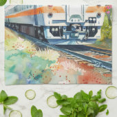 Linge De Cuisine Un train au printemps (Plié)
