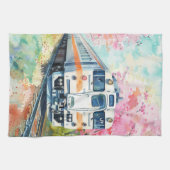 Linge De Cuisine Un train au printemps (Horizontal)