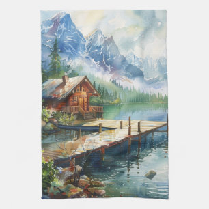 Linge De Cuisine Un tuyau de pêche sur le lac