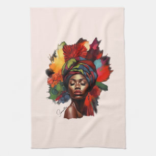 Linge De Cuisine Une femme afro-américaine capable