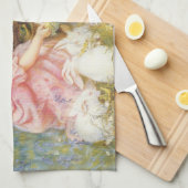 Linge De Cuisine Une fille nourrit les lapins (par Frederick Morgan (Quart Plié)