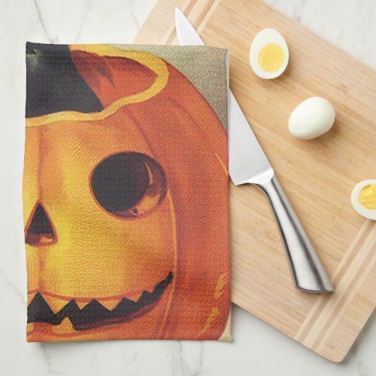 Linge De Cuisine Une joyeuse Halloween par Ellen Clapsaddle, Chat V (Quart Plié)