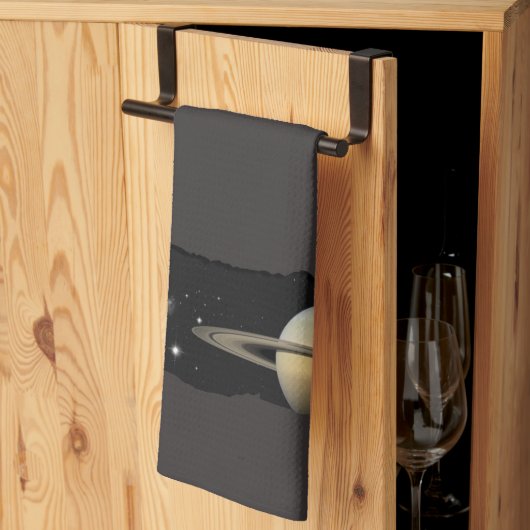 Linge De Cuisine Une larme dans l'espace - Saturn Galaxy Elegant -  (Pliage en tiers)