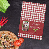 Linge De Cuisine Une photo Holiday Chemin de fer rouge et blanc