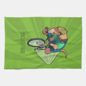 Linge De Cuisine Une Planteuse D'Arbre Brésilienne À Vélo Caricatur (Horizontal)