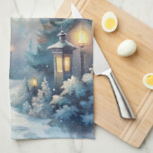 Linge De Cuisine Une scène hivernale neigeuse (Quart Plié)