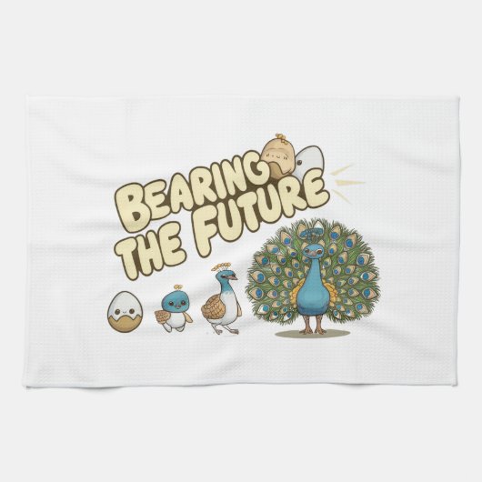 Linge De Cuisine Une séquence comique d'évolution de paon (Horizontal)