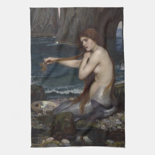 Linge De Cuisine Une sirène par John William Waterhouse (Vertical)