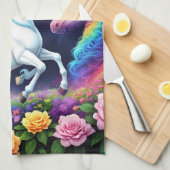 Linge De Cuisine Unicorne arc-en-ciel une (Quart Plié)