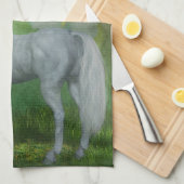 Linge De Cuisine Unicorne Et Fleurs Lys (Quart Plié)