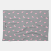 Linge De Cuisine Unicorne rose invisible sur gris (Horizontal)