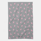 Linge De Cuisine Unicorne rose invisible sur gris (Vertical)