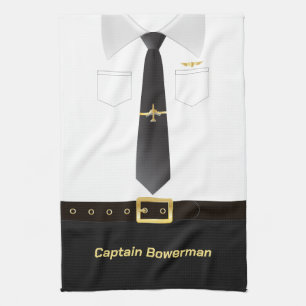 Linge De Cuisine Uniforme de pilote de capitaine personnalisé