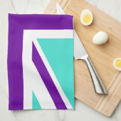 Linge De Cuisine Union Jack turquoise et violette (Quart Plié)