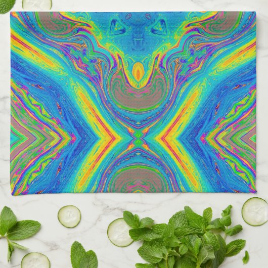 Linge De Cuisine Unique couleur Abstrait (Plié)