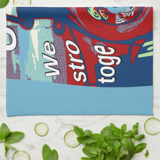 Linge De Cuisine United in Hope : Stronger Together - USA Art Print (Plié)