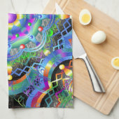 Linge De Cuisine Univers Mandala Couleurs Psychédéliques (Quart Plié)