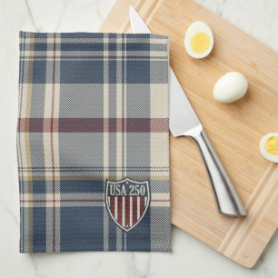 Linge De Cuisine USA 250 Motif de Bouclier à Carreaux Américain ID1