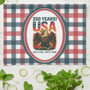 Linge De Cuisine USA 250 Years - Patriotic Bald Eagle 4 juillet 202