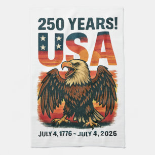 Linge De Cuisine USA 250 Years - Patriotic Bald Eagle 4 juillet 202
