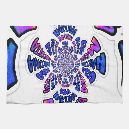 Linge De Cuisine USA Celebration : Lovely Fun Text Dynamic Art (Horizontal)