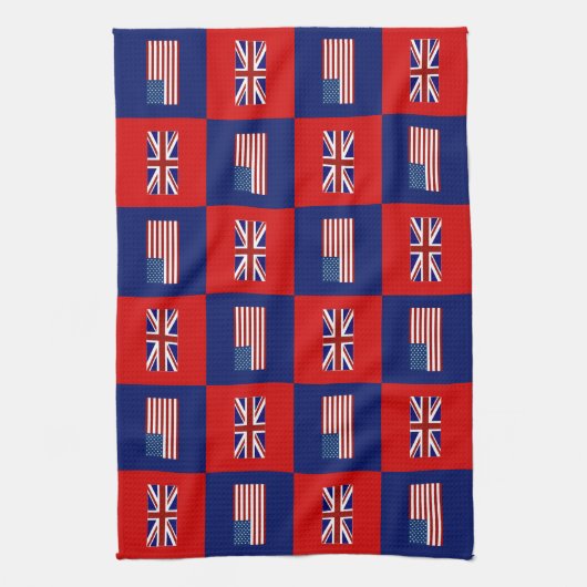 Linge De Cuisine USA Flag & UK Flag Pattern (Vertical)