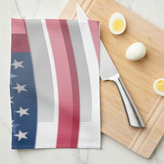 Linge De Cuisine USA Unites : Stripes & Stars en Gras Design (Quart Plié)