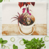 Linge De Cuisine Usine de Jatropha dans rouge-foncé (Plié)