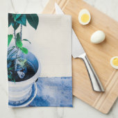 Linge De Cuisine Usine de Jatropha en vert naturel (Quart Plié)