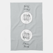 Linge De Cuisine Ustensiles d'argenterie noirs, blancs et gris modi (Vertical)