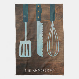 Linge De Cuisine Ustensiles de cuisine en bois personnalisés Nom de