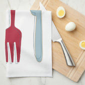 Linge De Cuisine Ustensiles de cuisine funky Rétro du milieu du siè (Quart Plié)