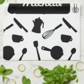 Linge De Cuisine ustensiles de cuisine monochrome design élégant (Plié)