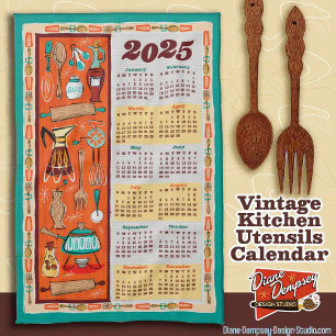Linge De Cuisine Ustensiles de cuisine vintages Calendrier Serviett