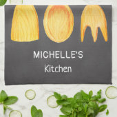 Linge De Cuisine Ustensiles de spatule à cuillère jaune noire (Plié)