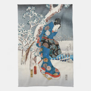 Linge De Cuisine Utagawa Hiroshige - Conte de Genji, Élégante femme