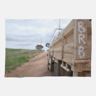 Linge De Cuisine Ute de ciel de paysage de voie de gravier du