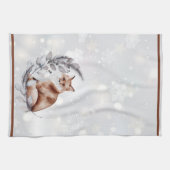 Linge De Cuisine Vacances aquarelle foin et neige (Horizontal)