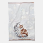 Linge De Cuisine Vacances aquarelle foin et neige (Vertical)