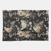 Linge De Cuisine Vacances botaniques noires (Horizontal)