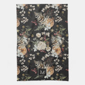 Linge De Cuisine Vacances botaniques noires (Vertical)