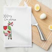 Linge De Cuisine Vacances de Noël amusantes pour la vache (Quart Plié)