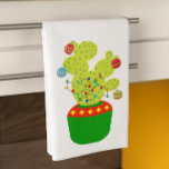 Linge De Cuisine Vacances d'hiver Noël Cactus Désert Sud-ouest<br><div class="desc">Cette conception a été créée par art numérique. Elle peut être personnalisée en cliquant sur le bouton personnaliser et en modifiant la couleur, en ajoutant un nom, des initiales ou vos mots préférés. Contactez-moi à l'adresse colorflowcreations@gmail.com si vous souhaitez que ce design soit disponible sur un autre produit. Achetez ma...</div>