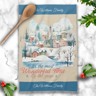 Linge De Cuisine Vacances d'hiver Noël Nom personnalisé