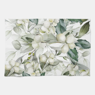Linge De Cuisine Vacances d'hiver saint branches motif vert